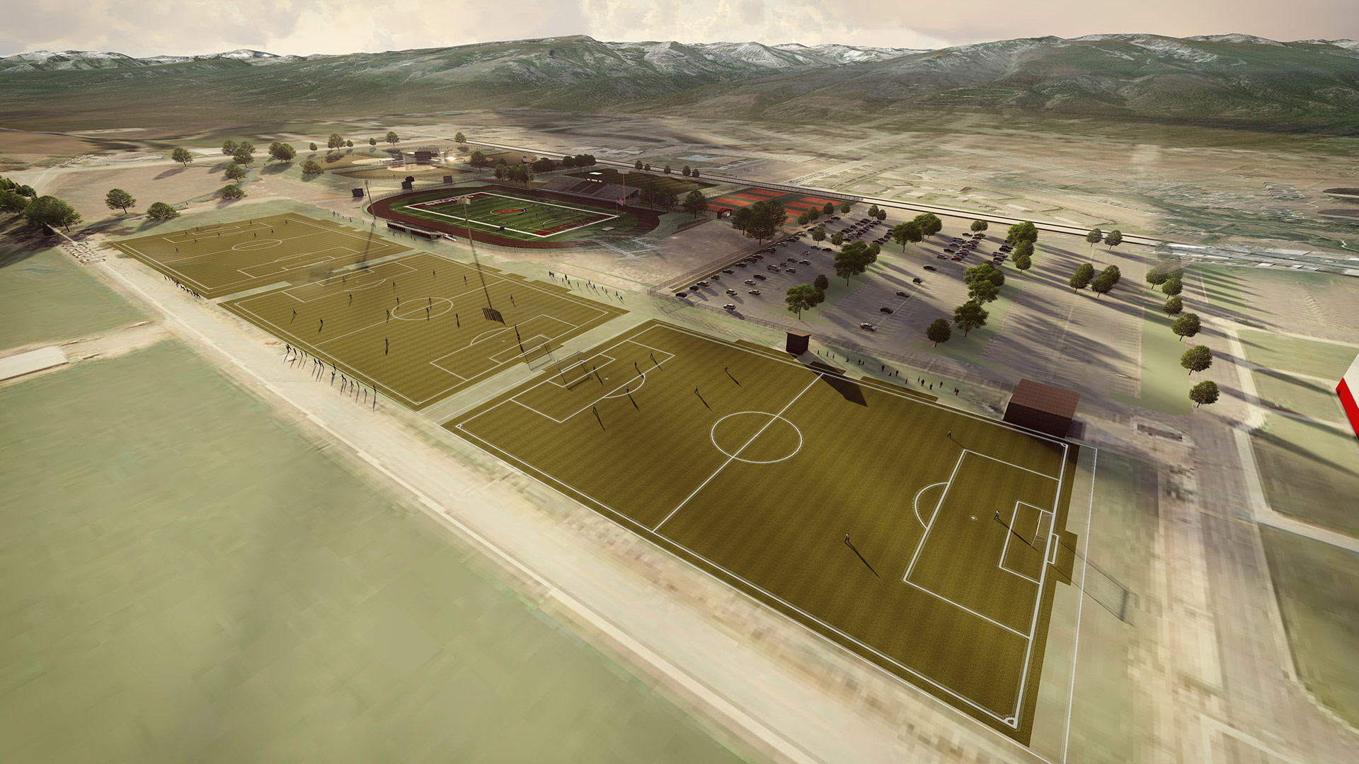 soccer field above
